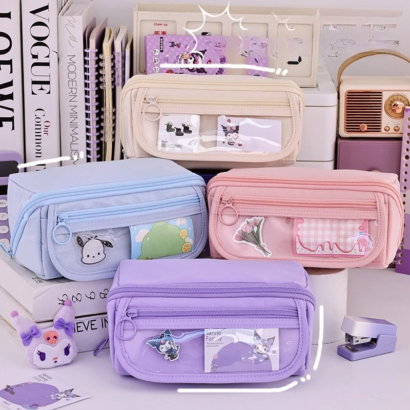 Large Capacity Pencil Case with Zipper - Portable Stationery Bag for Students, School & Office Supplies Storage thumbnail 5