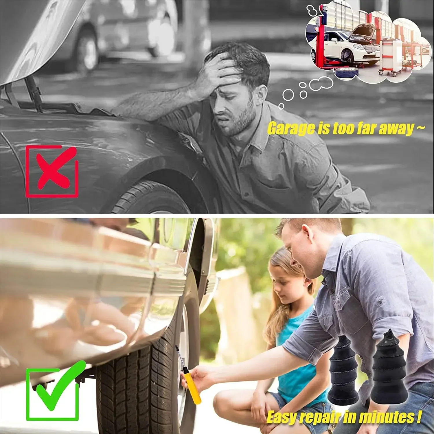 Universal Tire Puncture Repair Nails for Car Motorcycle Bike Vacuum Tyre Repairing Rubber Metal Nail Set Car Tire Accessories thumbnail 6