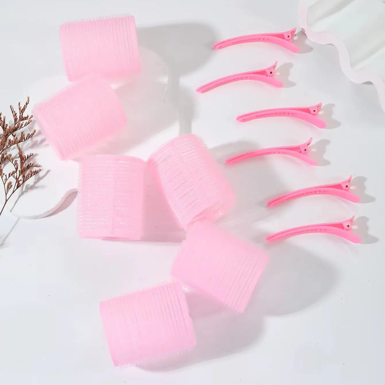 12pcs Curling Tool Set with 6 Non Heat Curlers and 6 Clips, available in multiple sizes Special for real hair wigs thumbnail 2