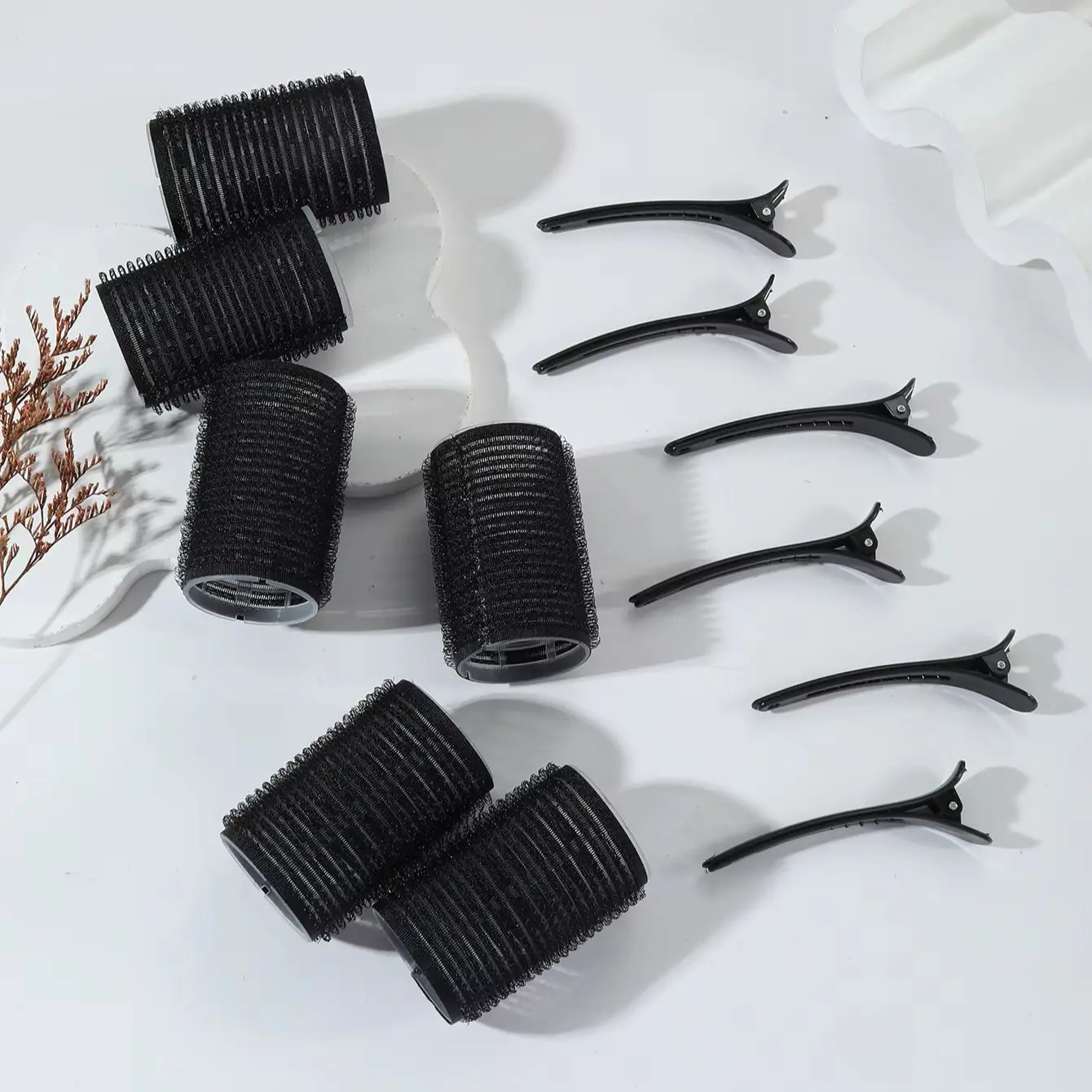 12pcs Curling Tool Set with 6 Non Heat Curlers and 6 Clips, available in multiple sizes Special for real hair wigs thumbnail 5