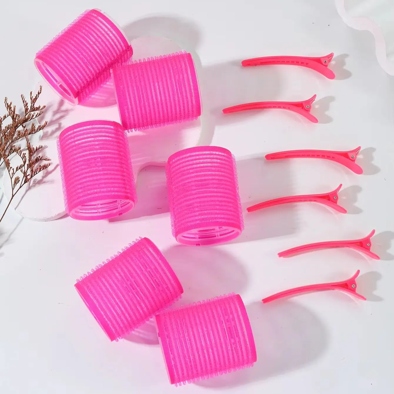 12pcs Curling Tool Set with 6 Non Heat Curlers and 6 Clips, available in multiple sizes Special for real hair wigs thumbnail 4
