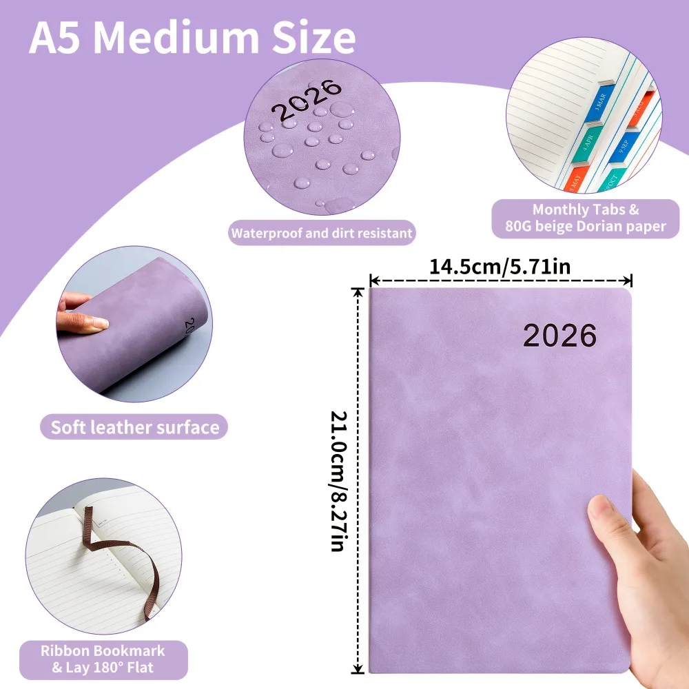 2026 Planner, Self-Discipline Calendar Planner, Weekly & Monthly Planner Layouts, 360-Page Daily Organizer,Portable Planner Book thumbnail 2