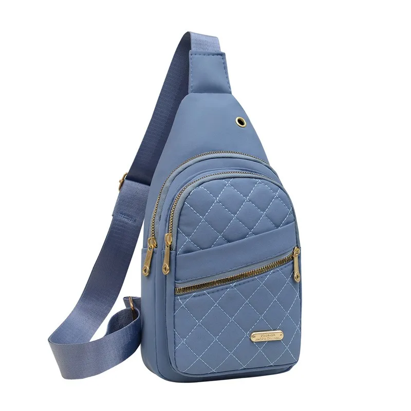 Korean version of simple women's breast bag new multi-layer embroidery thread large-capacity chest backpack girl outdoor casual thumbnail 5