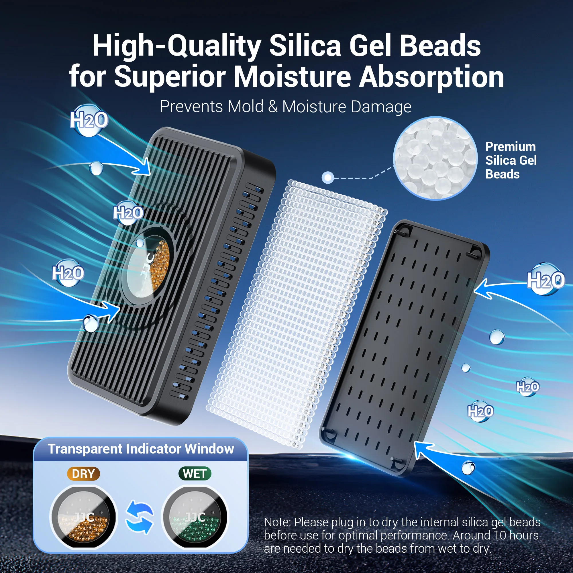 JJC Reusable Dehumidifier Electronic Moisture Absorbing Card For DSLR Microscopes Moisture-proof Case Camera Accessories thumbnail 2