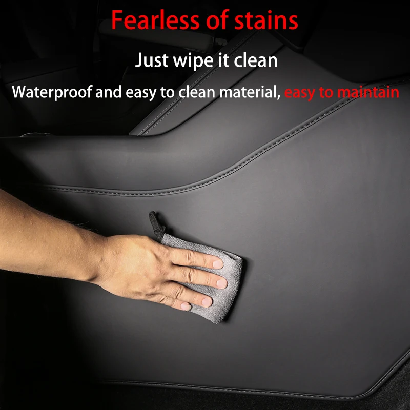 For Tesla Model Y Juniper 2025+ Center Console Two Side Panel Anti Kick Pad Protector Leather Sticker Foot Cover Car Accessories thumbnail 5
