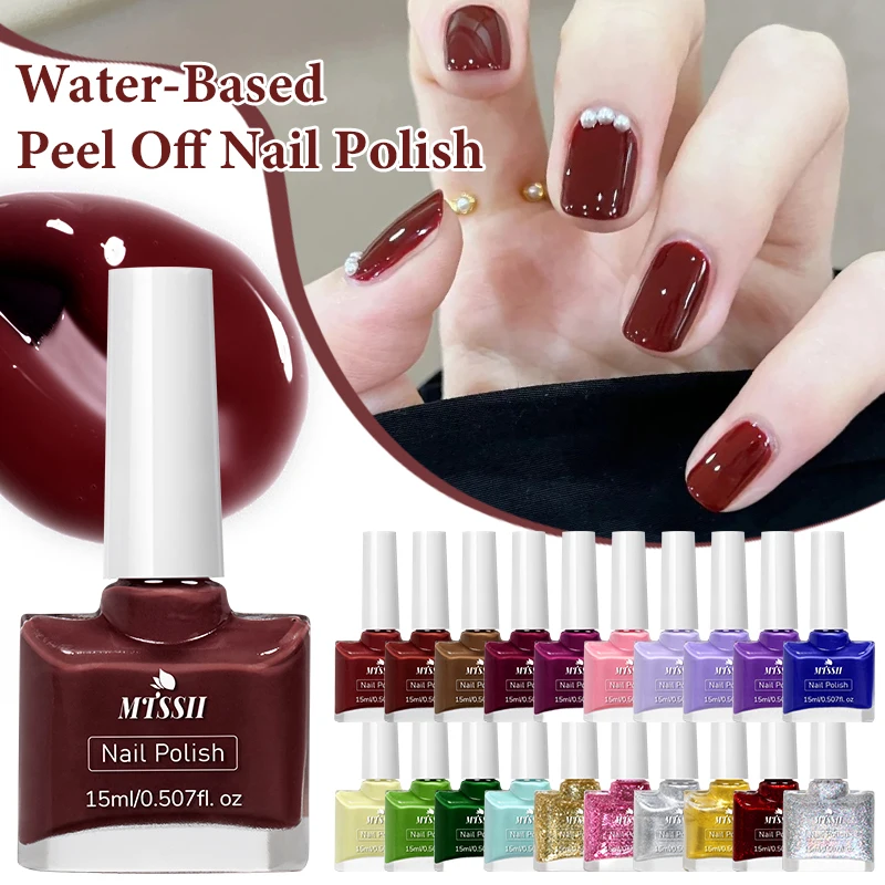 15ml Water-Based Nail Polish 40 Colors Long Lasting Quick Drying No Need of Lamp to Cure Nail Supplies Vernis for Nails Manicure thumbnail 3