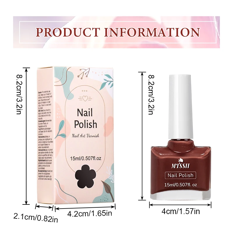 15ml Water-Based Nail Polish 40 Colors Long Lasting Quick Drying No Need of Lamp to Cure Nail Supplies Vernis for Nails Manicure thumbnail 6
