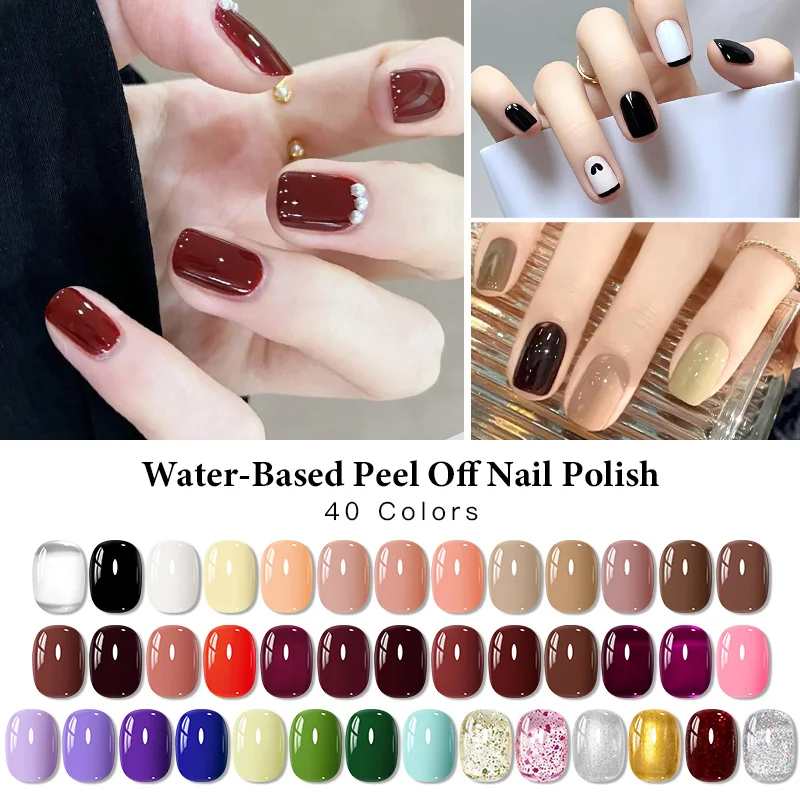 15ml Water-Based Nail Polish 40 Colors Long Lasting Quick Drying No Need of Lamp to Cure Nail Supplies Vernis for Nails Manicure thumbnail 2