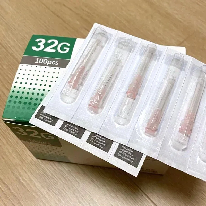 100pcs Painless small meso needle painless beauty ultrafine 32G *  , 31G * 30G *syringes Korean Needles Eyelid Tools thumbnail 4