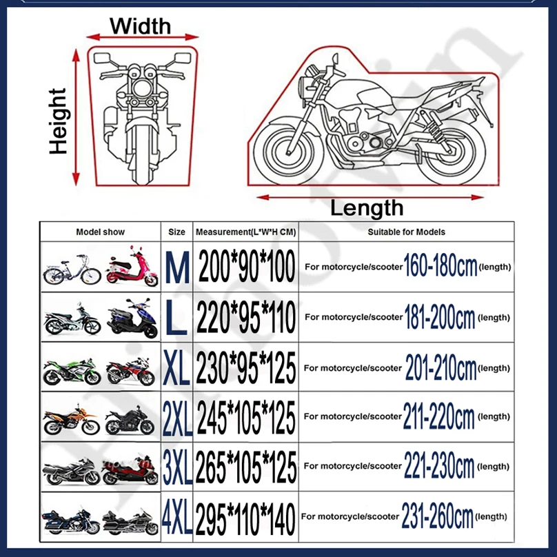 All Season Motorcycle Cover Silver Black Sun Reflective Waterproof Dustproof UV Protection for Moto Scooter M to 4XL 2025 thumbnail 2