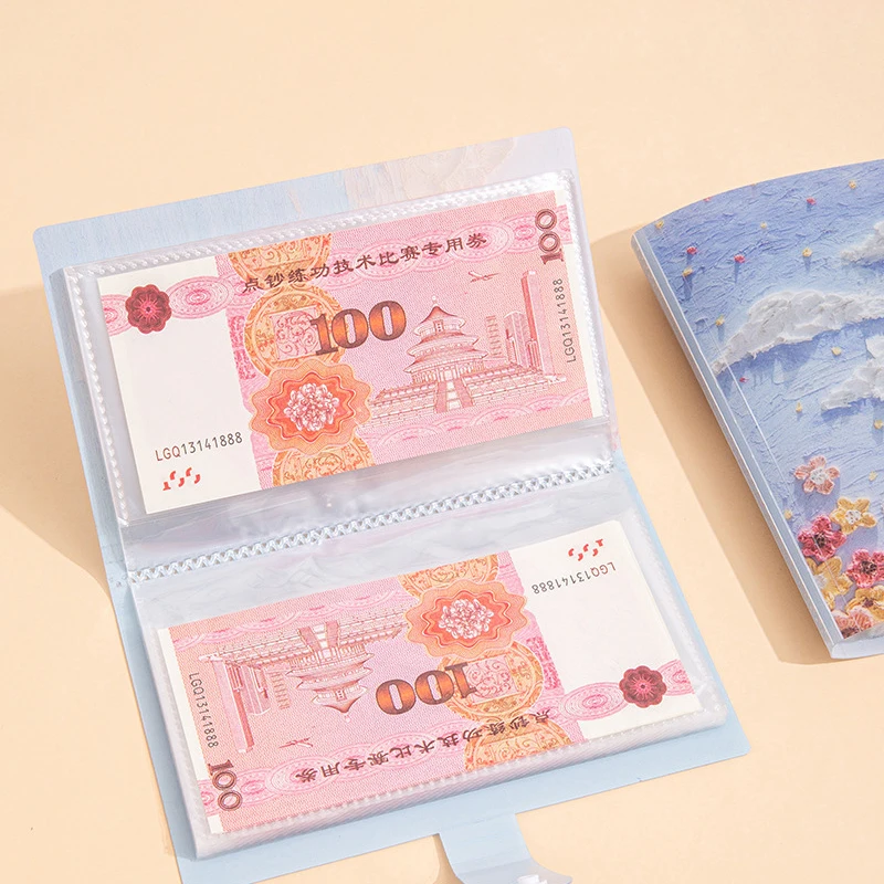 100 Envelopes Money Savings Book A6 Loose Leaf Notebook Clear Money Savings Challenge Binder Oil Painting Money Organizer thumbnail 4