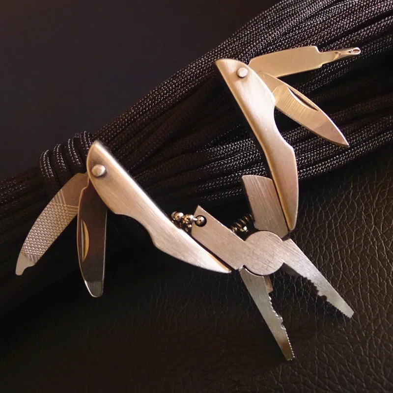 Multitool Folding Pliers Stainless Steel Keychain EDC Tool with Knife Screwdriver for Outdoor Camping Survival Emergency Kit thumbnail 5