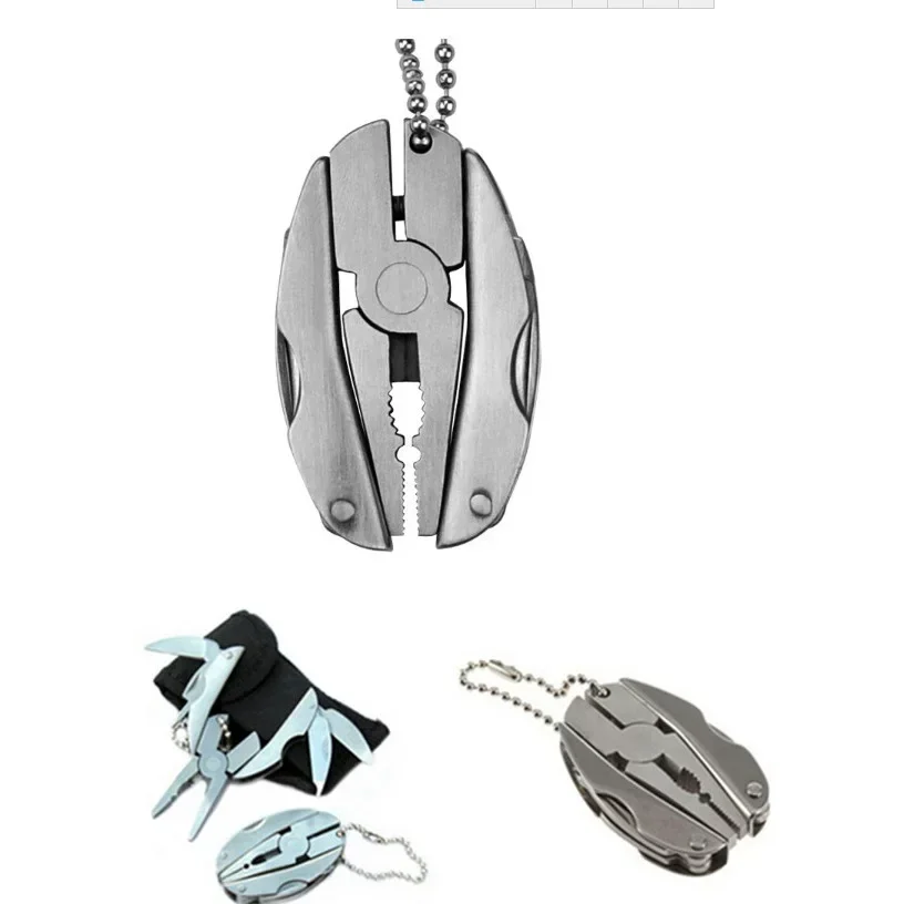 Multitool Folding Pliers Stainless Steel Keychain EDC Tool with Knife Screwdriver for Outdoor Camping Survival Emergency Kit thumbnail 3