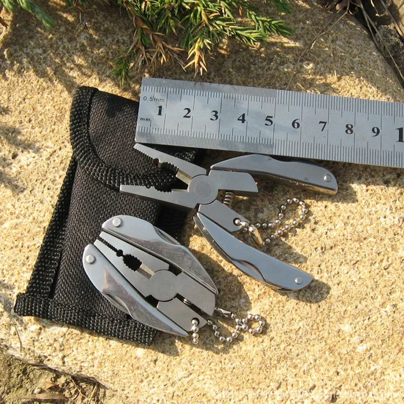 Multitool Folding Pliers Stainless Steel Keychain EDC Tool with Knife Screwdriver for Outdoor Camping Survival Emergency Kit thumbnail 6