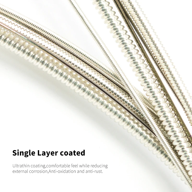 Orphee 1/10pcs TX620-S Acoustic Guitar Strings Medium Carbon Steel Hexagonal Core Silver Plated Wound Guitarra Accessories thumbnail 5
