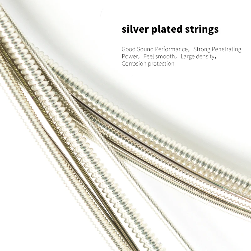 Orphee 1/10pcs TX620-S Acoustic Guitar Strings Medium Carbon Steel Hexagonal Core Silver Plated Wound Guitarra Accessories thumbnail 3