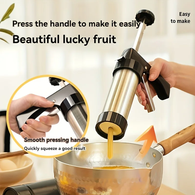 1 Set Stainless Steel Churro Maker Machine with Interchangeable Nozzles for Spanish-Style Desserts Home Kitchen Gadgets thumbnail 2