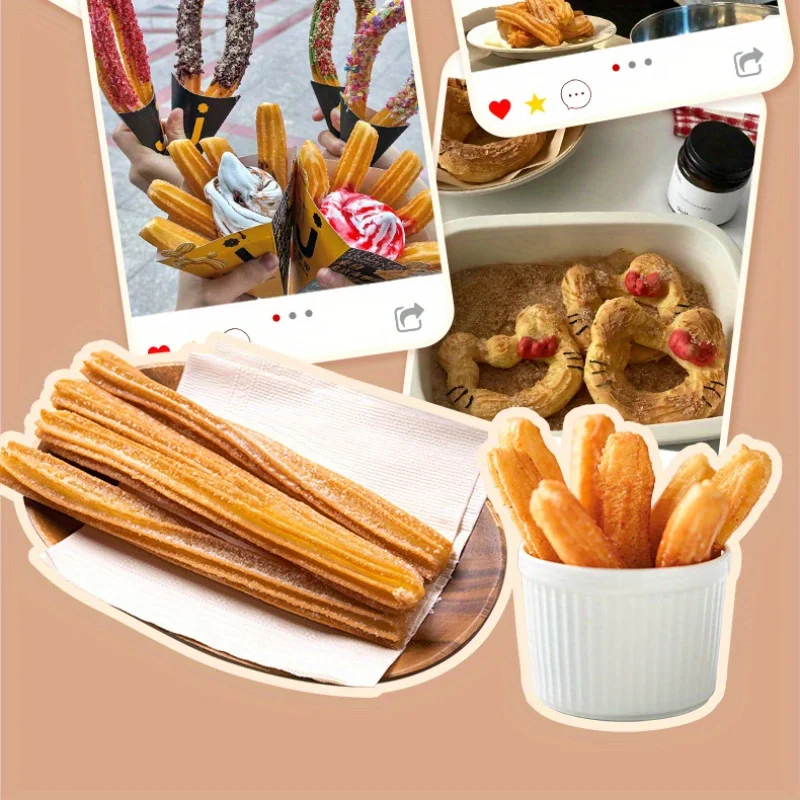 1 Set Stainless Steel Churro Maker Machine with Interchangeable Nozzles for Spanish-Style Desserts Home Kitchen Gadgets thumbnail 6