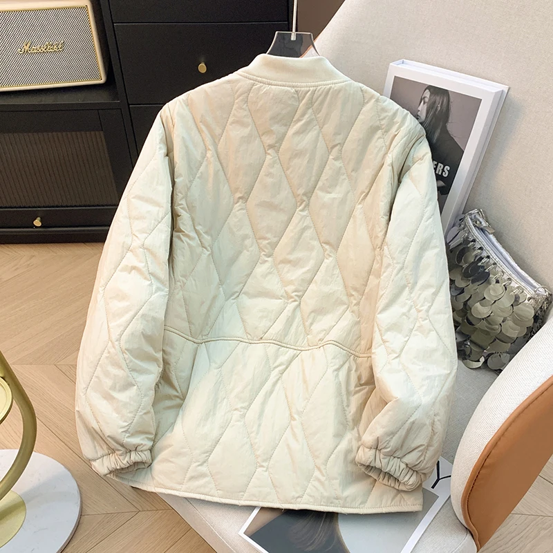 Lightweight Cotton Jaet for Women with Quilted Button ket Details Cotton Coat Female Outerwears Women's Jacket Plus Size thumbnail 2