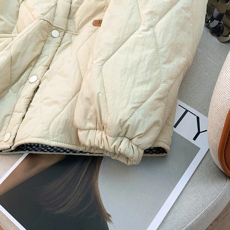 Lightweight Cotton Jaet for Women with Quilted Button ket Details Cotton Coat Female Outerwears Women's Jacket Plus Size thumbnail 5
