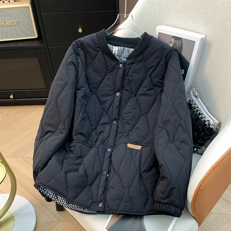 Lightweight Cotton Jaet for Women with Quilted Button ket Details Cotton Coat Female Outerwears Women's Jacket Plus Size thumbnail 3