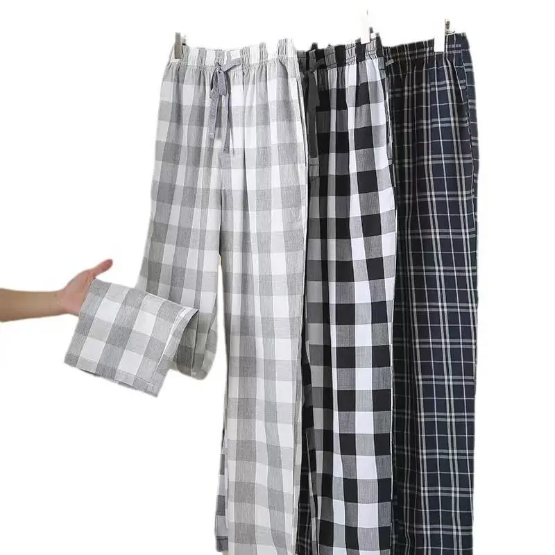 Men's Stylish Summer Pajama Pants, Thin Home Pants, Loose Breathable Air-Conditioned Pants with Elastic Waist thumbnail 3