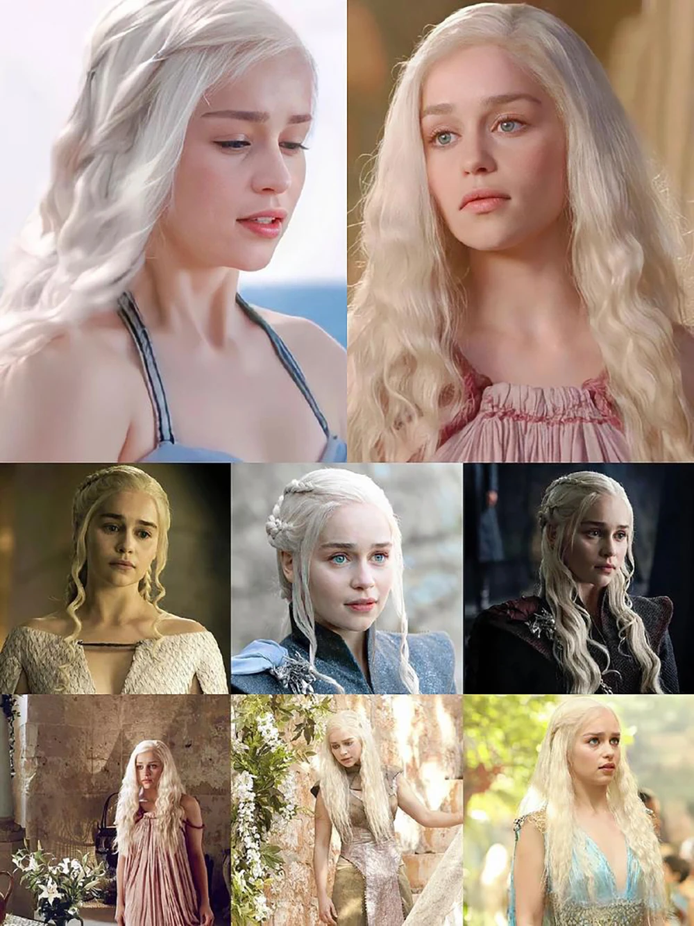 Daenerys Targaryen Cosplay Wig 13×4HD Front Lace Synthesis Hair, Song Of Ice And Fire Halloween Carnival Party Long Curly Hair thumbnail 6