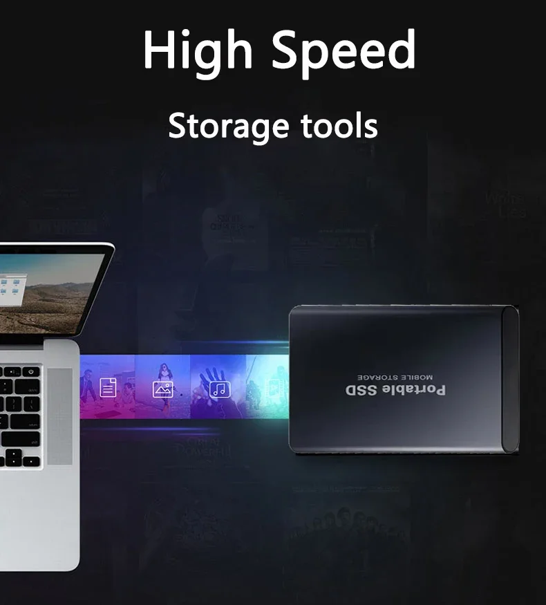 New External Hard Drive 2TB Portable SSD 4TB High-Speed Hard Disk 128TB Mass Mobile Solid State Drive USB3.1 for Laptops/PC/MAC thumbnail 5