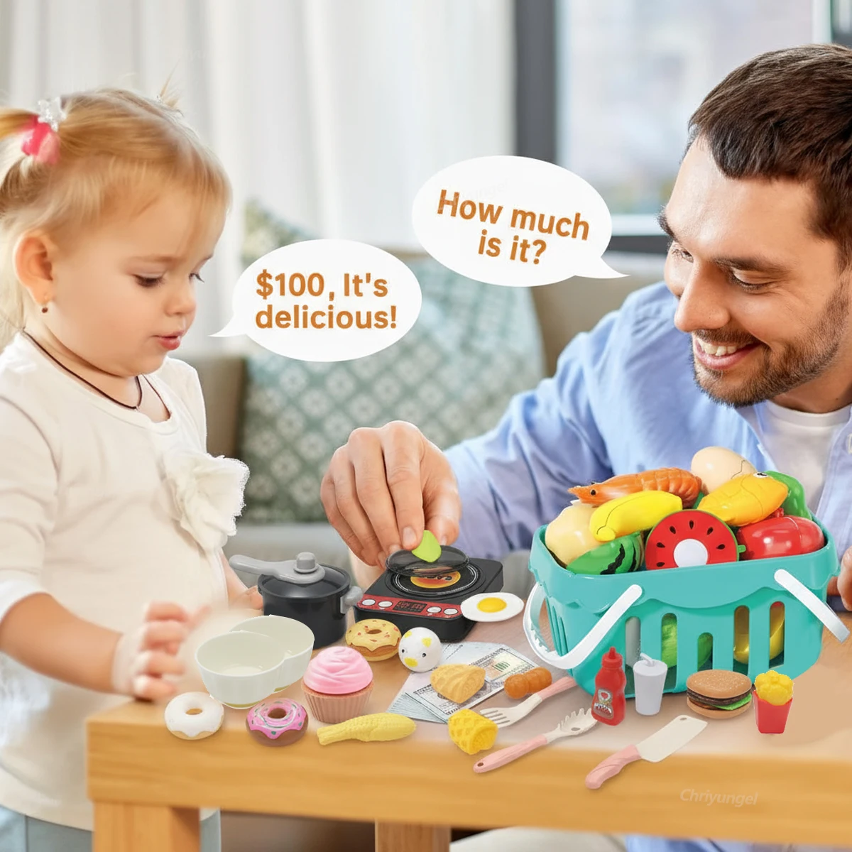 Kids Kitchen Toys Set 92/69/59 PCS Play Food with Pots Pans & Utensils Small Pretend Cooking Toys for Toddlers Girls Boys Gift thumbnail 3
