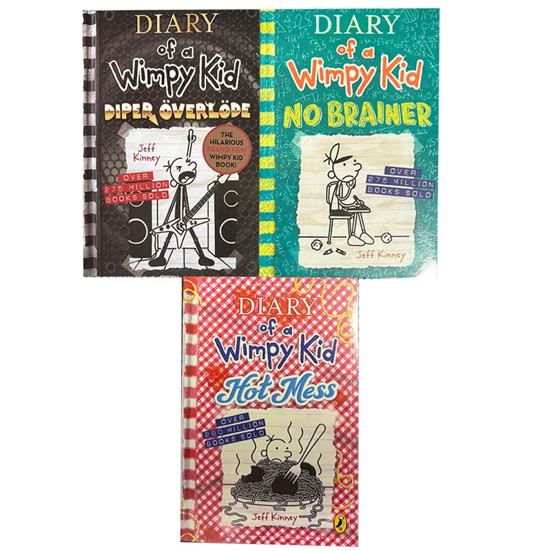 3 Books/set 17-19 Diary Of Wimpy Kid English Book Children Fiction Books Manga Novel Books In English Manga