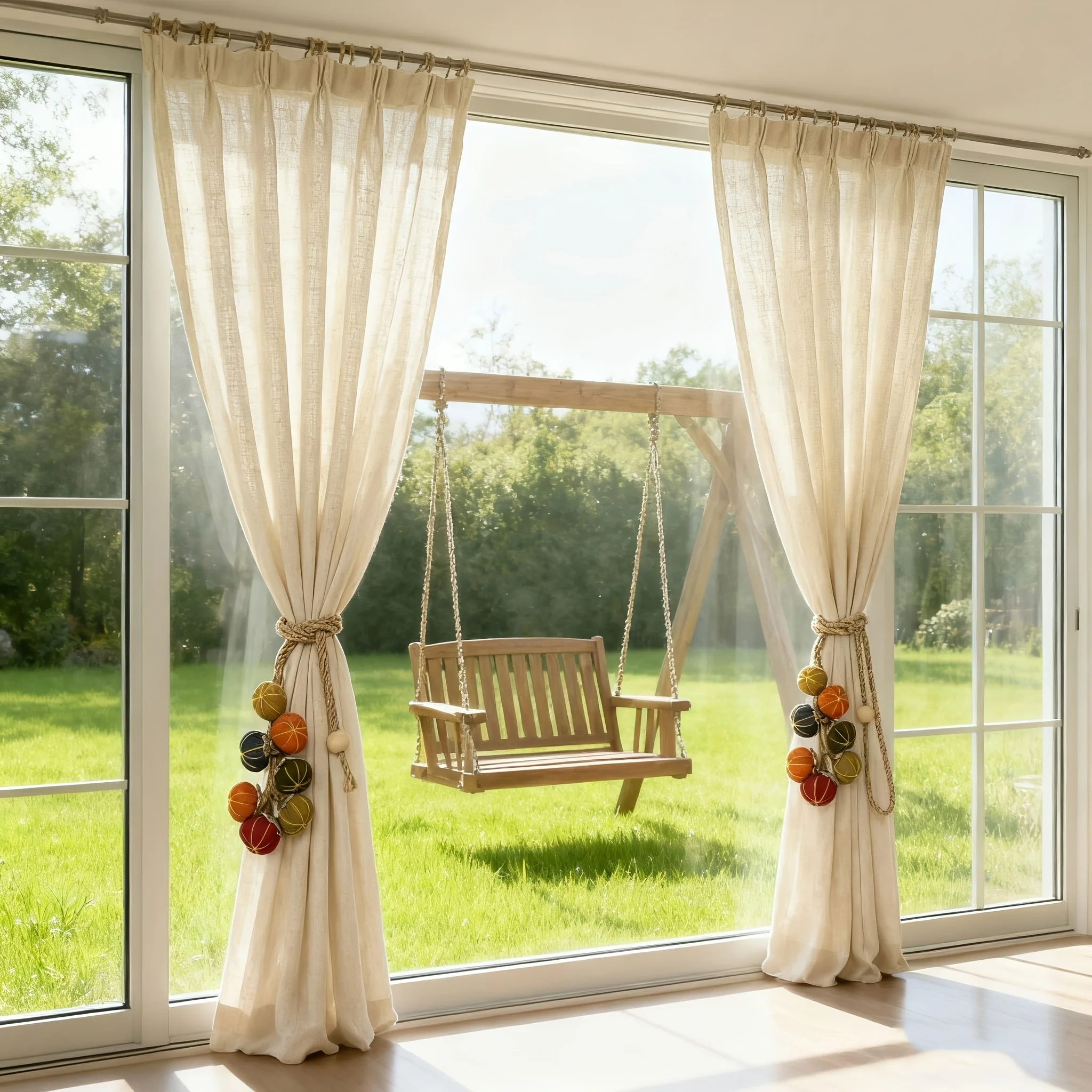 1/2PCS Pumpkin-String Curtain Decorative Tie Adjustable Curtain Rod Fabric Gather Storage Buckle for Home Window Treatment thumbnail 3