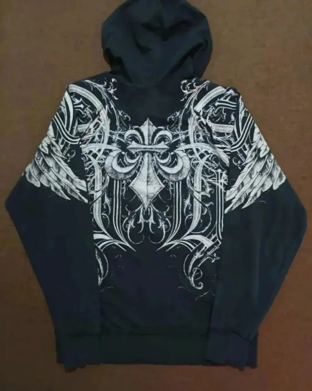 European and American fashion men's autumn horror skull print comfortable soft hooded sweatshirt outdoor street style top thumbnail 2
