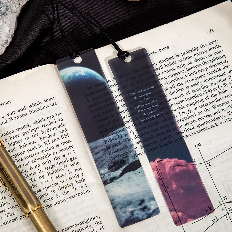 5 Sheets Per Set Space Themed Bookmark Science Fiction Starry Sky Design Reading Page Markings Student Office Stationery thumbnail 3