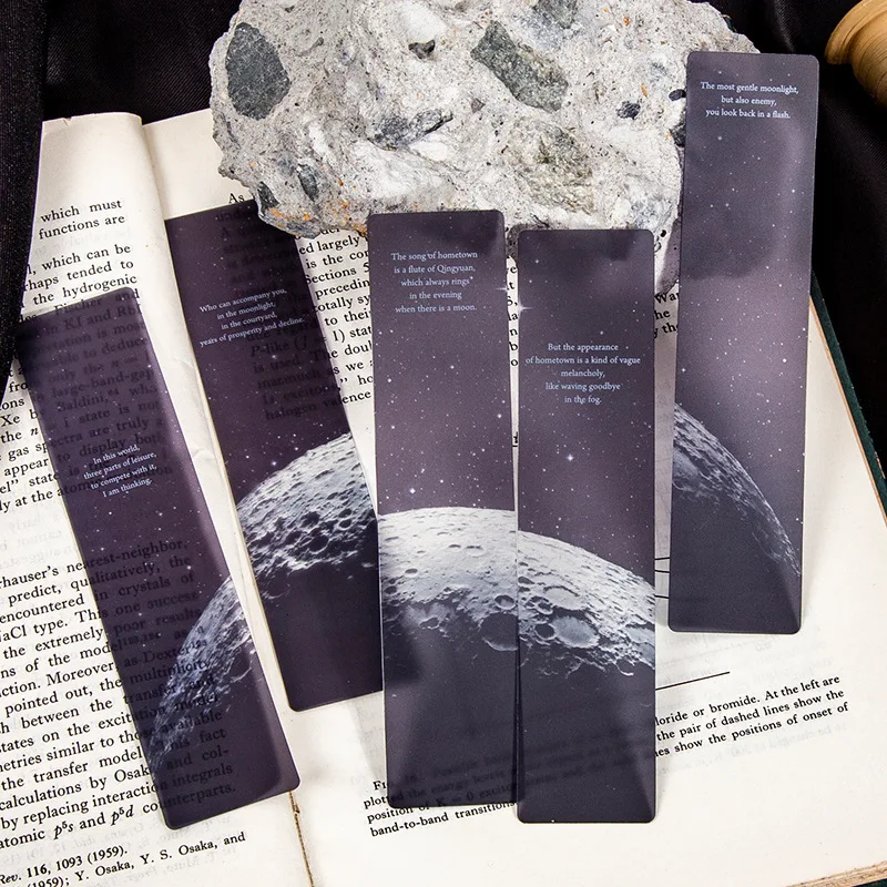5 Sheets Per Set Space Themed Bookmark Science Fiction Starry Sky Design Reading Page Markings Student Office Stationery thumbnail 2