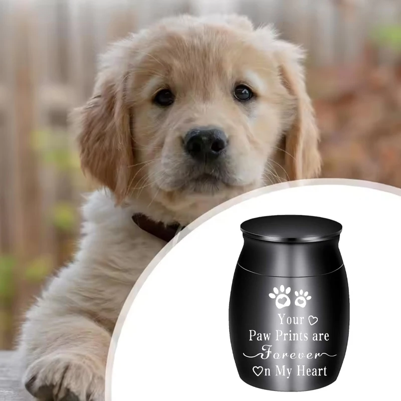 Mini Pet Memorials Urn Multi-colored Stainless Steel Dog Urns Dog Cat Cremation Ashes Urn Sealed Pet Souvenir Jar for Cats Dogs thumbnail 2