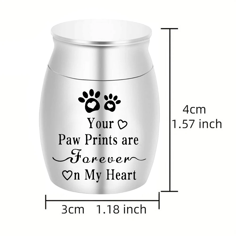 Mini Pet Memorials Urn Multi-colored Stainless Steel Dog Urns Dog Cat Cremation Ashes Urn Sealed Pet Souvenir Jar for Cats Dogs thumbnail 6