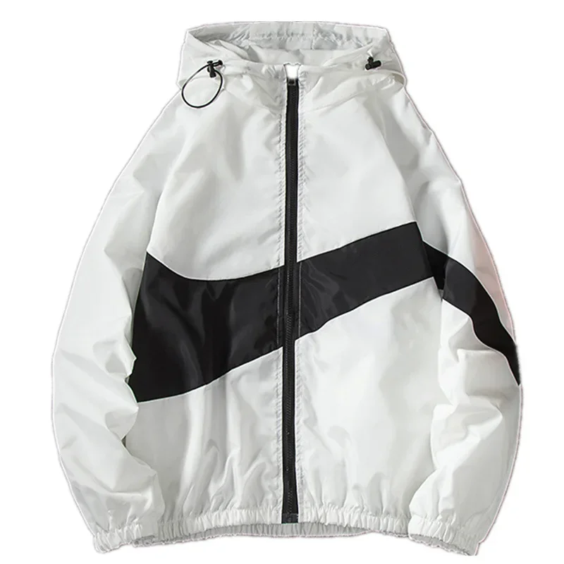 Hip Hop Varsity Jacket Patchwork Color Black for Men Camping windproof jacket woman Spring Autumn Thin Fashion Student jacket thumbnail 6