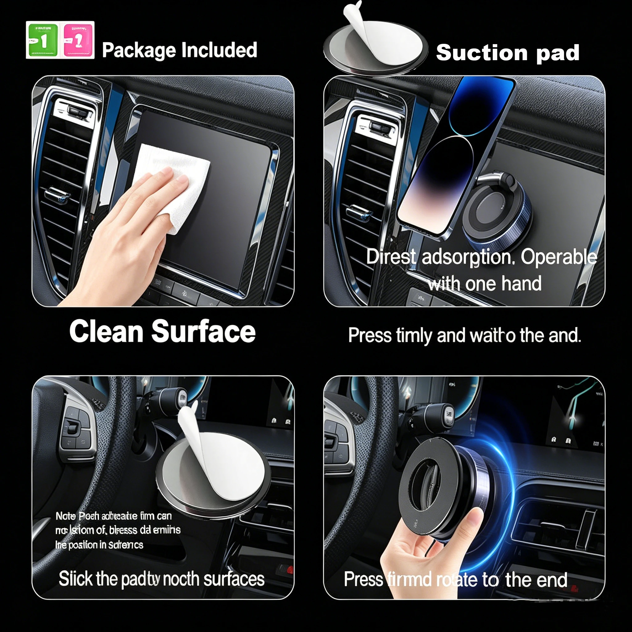 Magnetic Suction Cup Phone Mount for Magsafe 360° Adjustable Magnetic Car Phone Holder Pocket Size Foldable Car Mount thumbnail 6