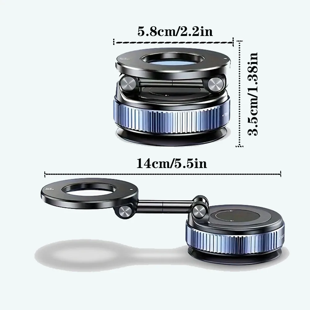 Magnetic Suction Cup Phone Mount for Magsafe 360° Adjustable Magnetic Car Phone Holder Pocket Size Foldable Car Mount thumbnail 2