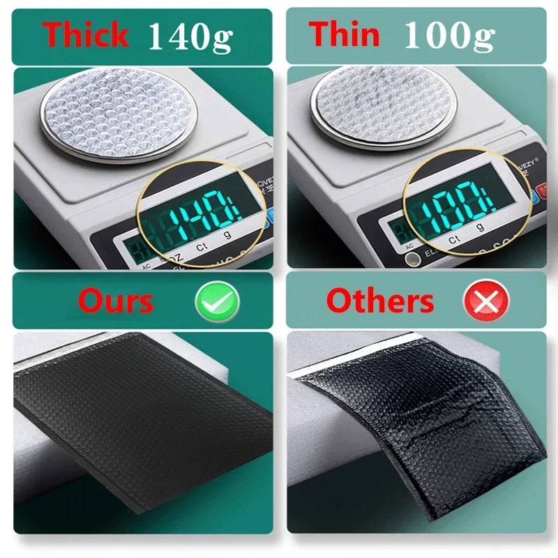 Pink Bubble Mailer Matte Bubble Packaging Envelope Padded Postal Bag Black Envelopes Bags For Shipping Bubble Mailers 20Pcs thumbnail 2