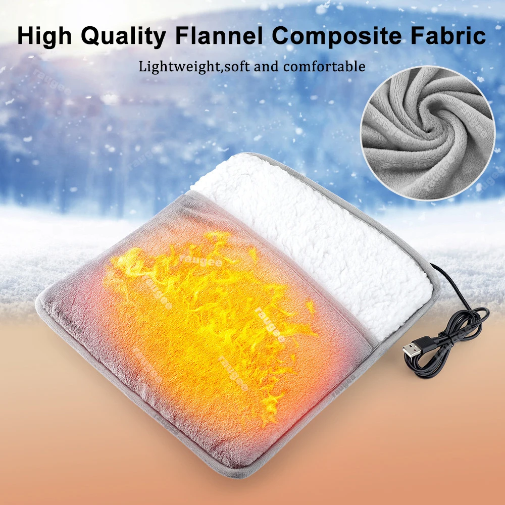 Electric Foot Heater Portable Soft Foot Warmer Mat For Home USB Foots Warmer Pat Wearable Foot Warmth Mad Winter Foot Warmer thumbnail 3