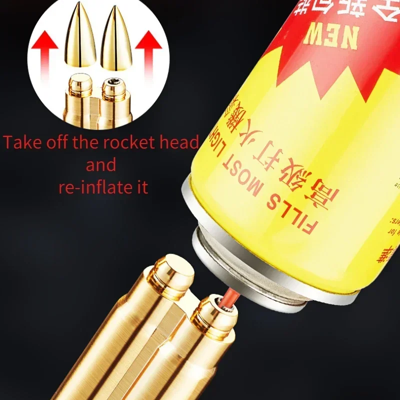 Outdoor Windproof Double Bullet Shaped Inflatable Lighter Metal Military Bullet Model, Portable Lighter New Men's Smoking Gift thumbnail 5