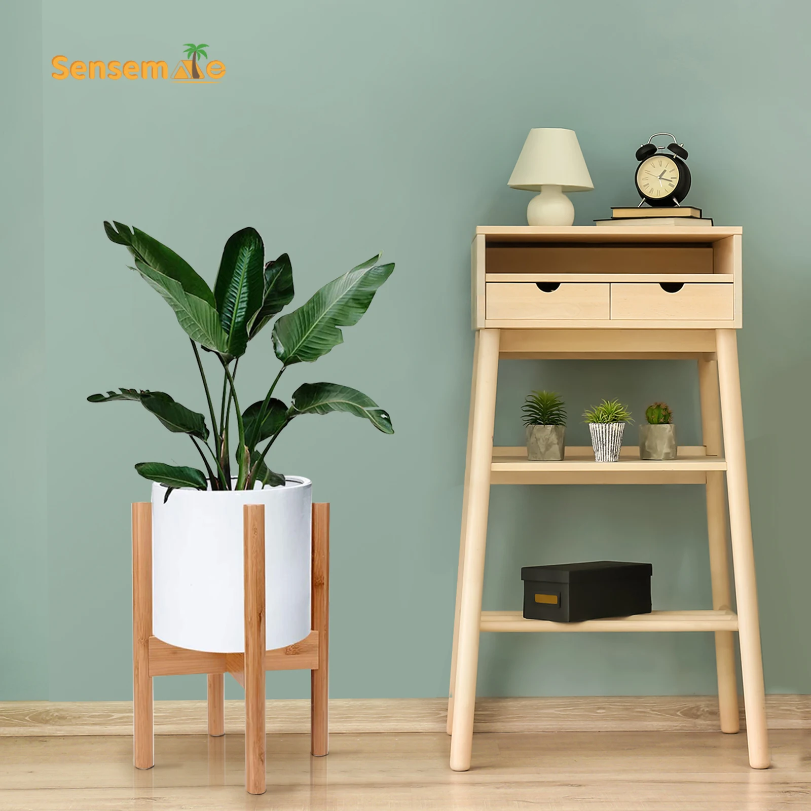 Adjustable Plant Stand Acacia Wood Flower Pot Holder Indoor Outdoor 8-12 Inch Pots Living Room Patio Garden Plant Display Rack thumbnail 6