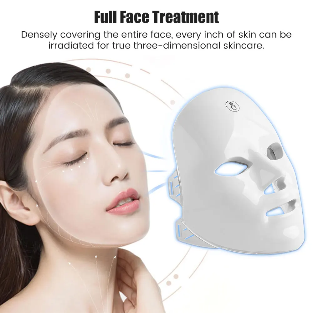 7-1 Colors LED Facial Skin Care Mask,Red Light Mask for Face, Rejuvenation Home Face Lifting Whitening Beauty Device thumbnail 5