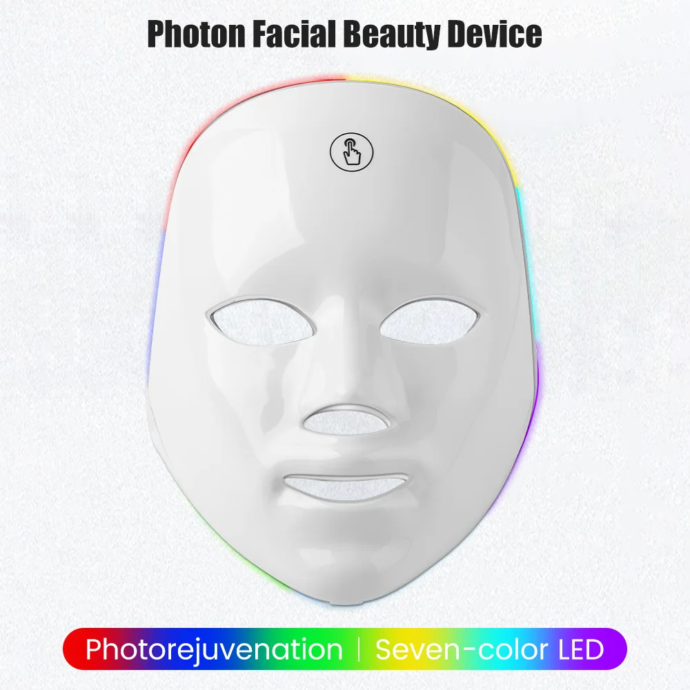7-1 Colors LED Facial Skin Care Mask,Red Light Mask for Face, Rejuvenation Home Face Lifting Whitening Beauty Device thumbnail 6