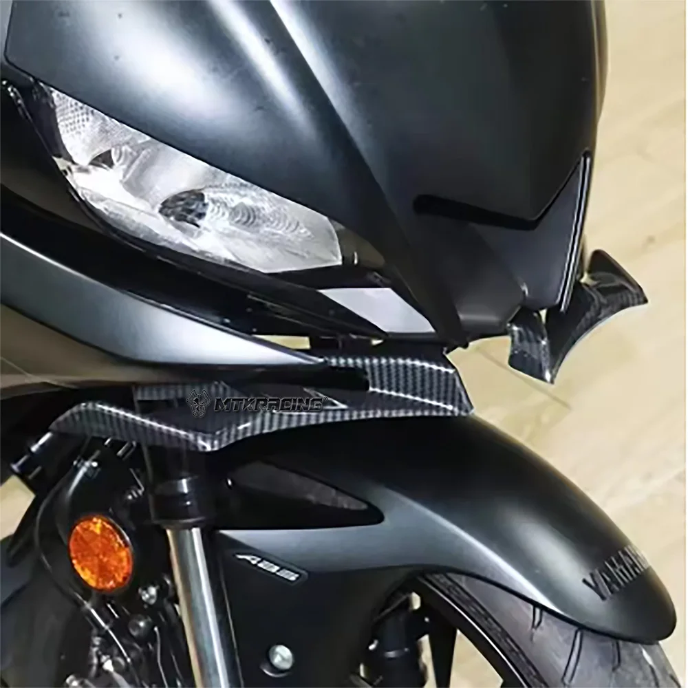 Aerodynamic Winglets Pneumatic Front Fairing Wing Lower Wing Cover Protector Motorcycle Spoiler for Yamaha YZF R3 R25 2019-2024 thumbnail 3