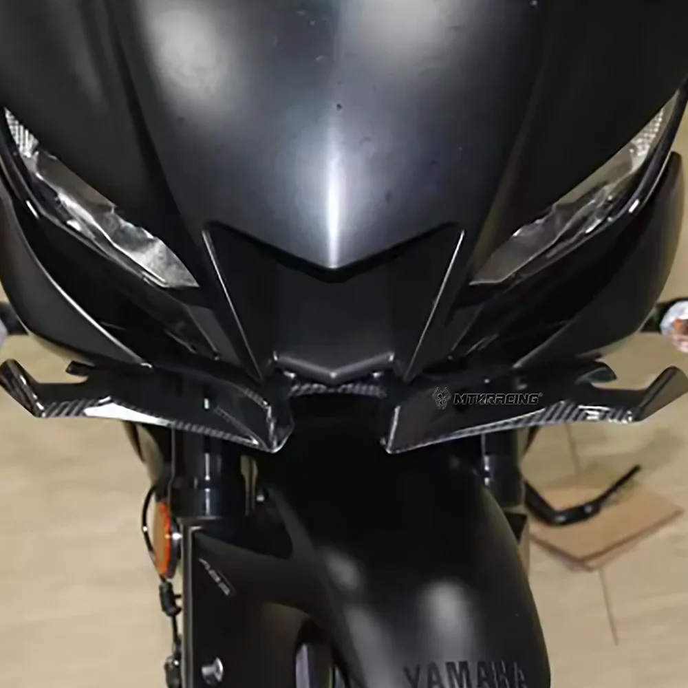 Aerodynamic Winglets Pneumatic Front Fairing Wing Lower Wing Cover Protector Motorcycle Spoiler for Yamaha YZF R3 R25 2019-2024 thumbnail 2