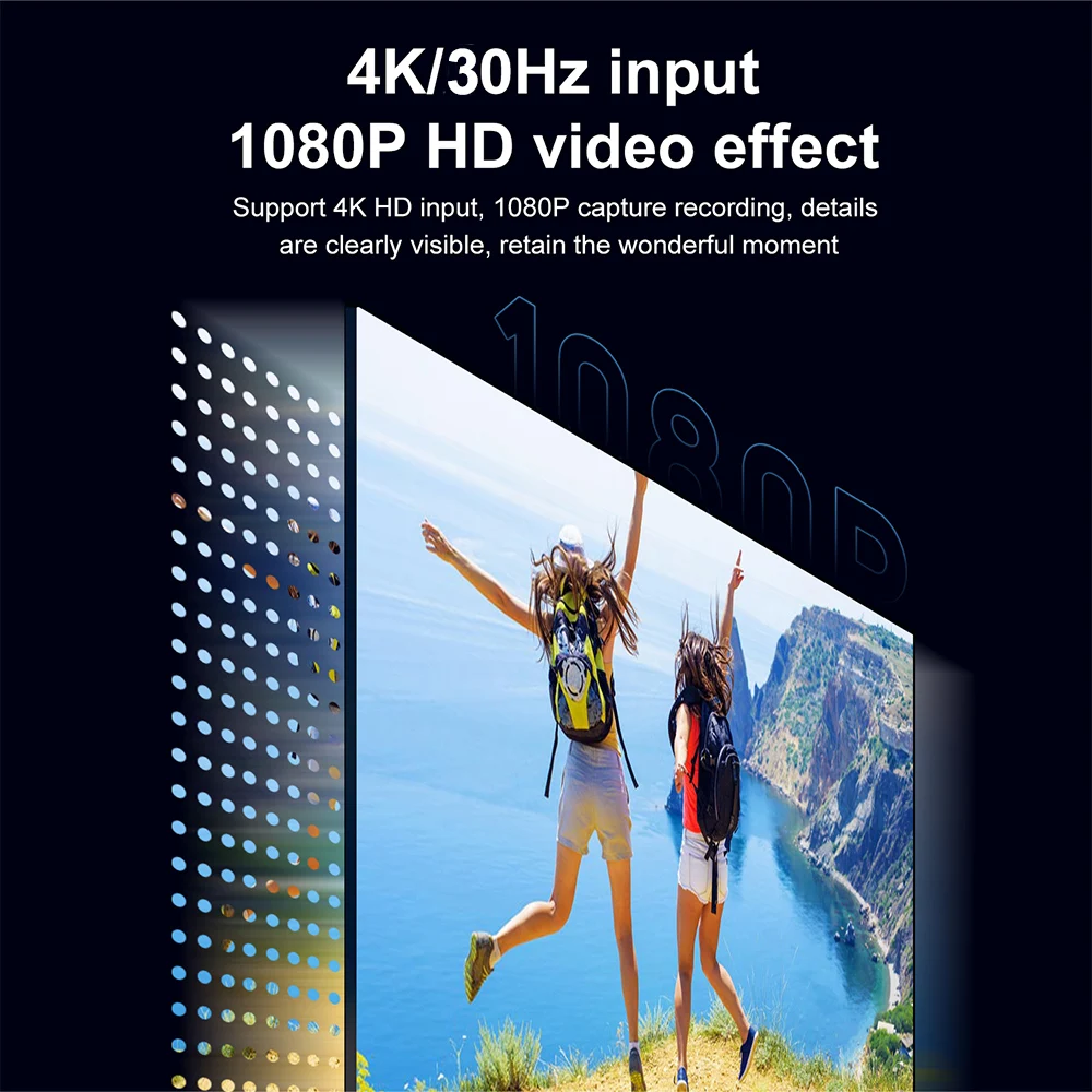 1080P Capture Card 4K HDMI-compatible to USB-A/USB-C USB2.0 Capture Video Audio Recording for OBS Studio PotPlayer QT Player thumbnail 2