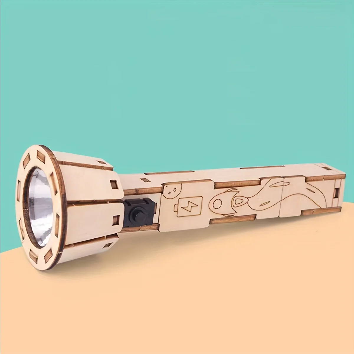 3D Wooden Puzzle Flashlight Model Kits DIY Small Production Set for  Physics Science Experiments