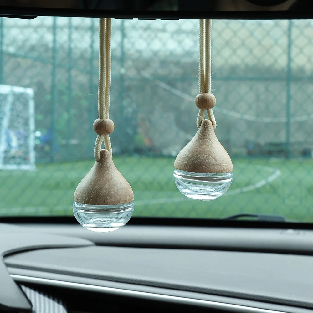 Round Car Perfume Bottle Ornament Aromatherapy Essential Oil Bottle Hanging Auto Air Freshener Car Decoration Interior for Home thumbnail 5